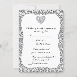 Tarjeta de respuesta al corazón del diamante Purpu