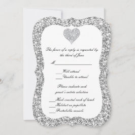 Tarjeta de respuesta al corazón del diamante Purpu