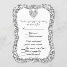 Tarjeta de respuesta al corazón del diamante Purpu