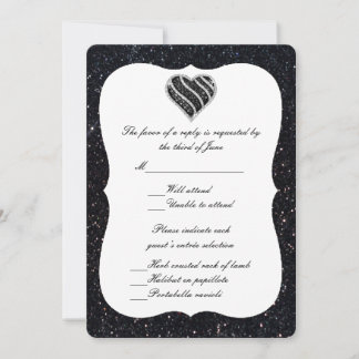 Tarjeta de respuesta al corazón negro del Purpurin