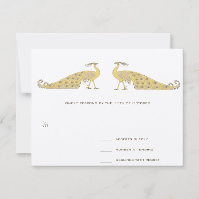 Tarjeta de respuesta al desfile de pavos reales Ar (Anverso)