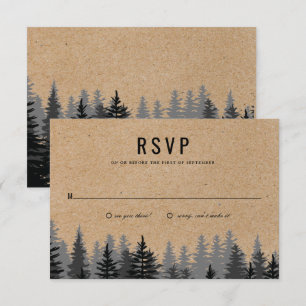 Tarjeta de respuesta al invierno de Kraft Pine Tre