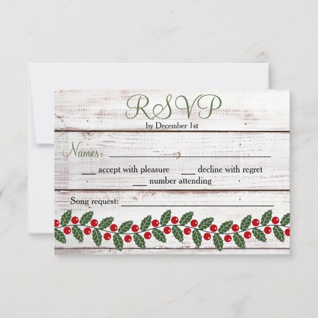 Tarjeta de respuesta al invierno/Navidad de Holida (Anverso)