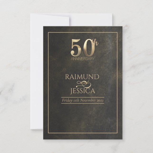 Tarjeta de respuesta al polvo de oro de 50 años (Anverso)