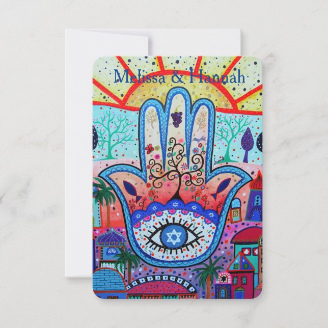 Tarjeta de respuesta al tema del bar Bat B'nai B'n (Anverso)