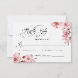 Tarjeta de respuesta amable de boda con caligrafía