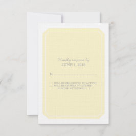 Tarjeta de respuesta amarilla simplemente elegante