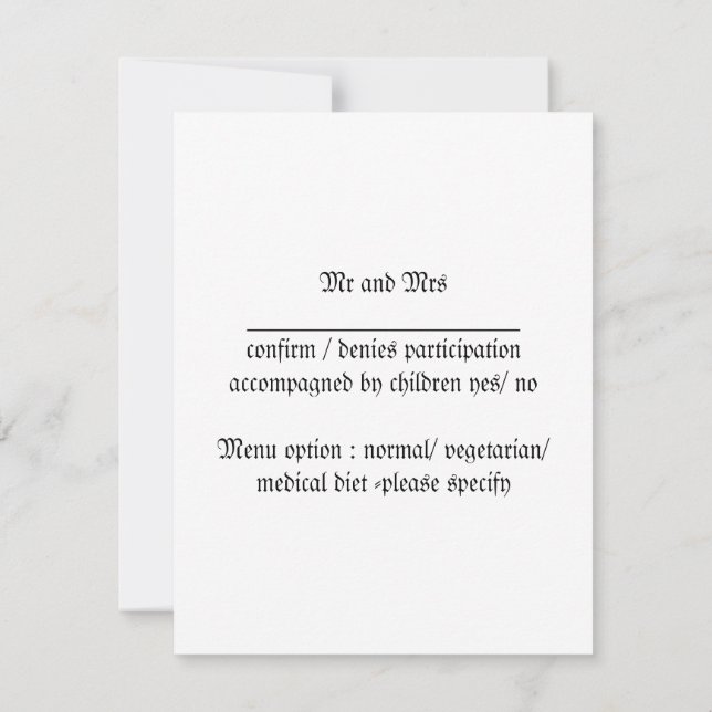 tarjeta de respuesta amaryllis boda Rojo (Reverso)