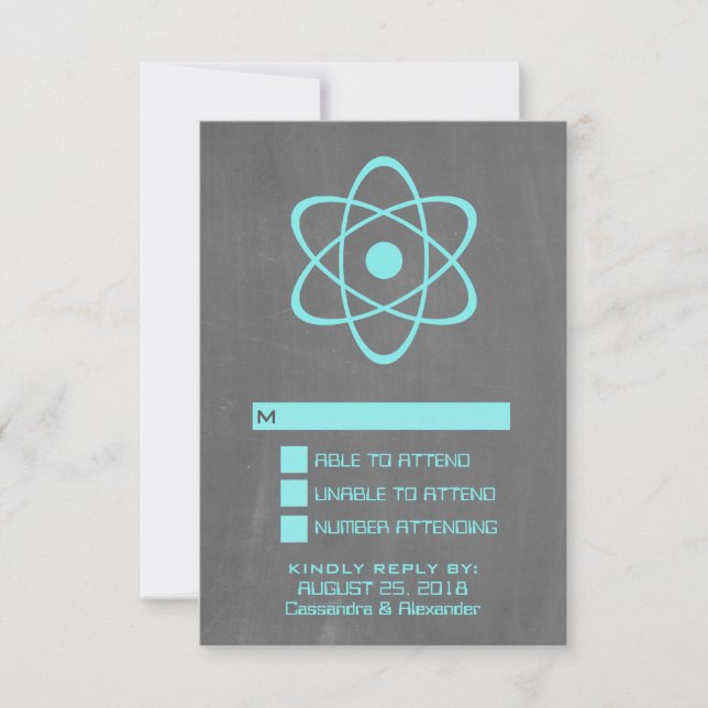 Tarjeta de respuesta Aqua Atomic Chalkboard (Anverso)