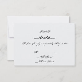 Tarjeta de respuesta Aqua y Black Elegant Wedding