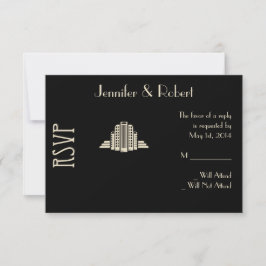 Tarjeta de respuesta Art Deco Tower Ray