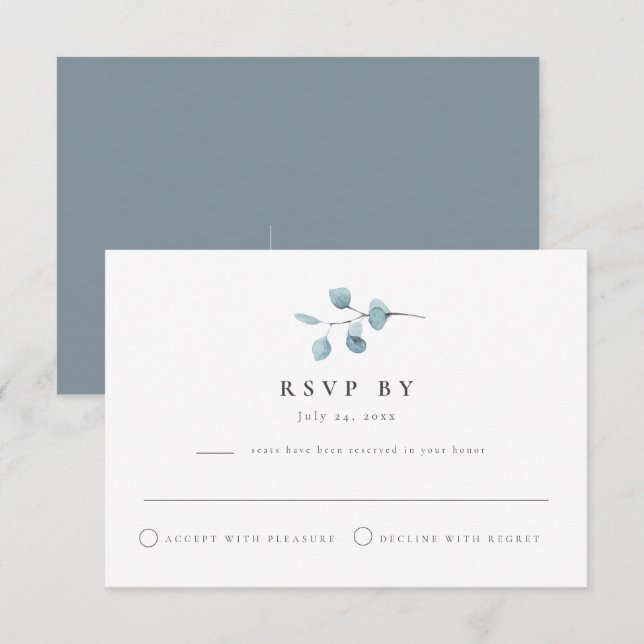 Tarjeta de respuesta ARYA Rustic Eucalyptus Greene (Anverso / Reverso)
