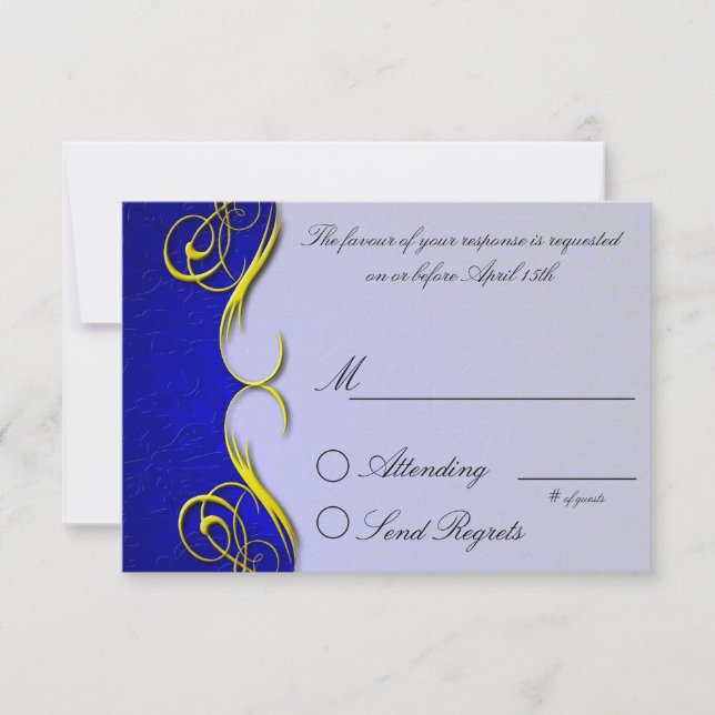 Tarjeta de respuesta azul del cuarto de damasco (Anverso)