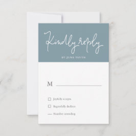 Tarjeta de Respuesta Azul Pizarra Pastel Ligero
