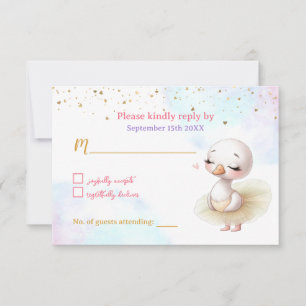 Tarjeta de respuesta Baby Shower para Chica de bal