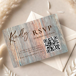 Tarjeta de respuesta Barn Boho Rustic Wood Slice c