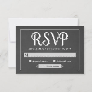 Tarjeta de respuesta básica RSVP de matrimonio de