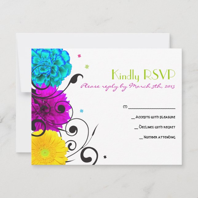 Tarjeta de respuesta Bat Mitzvah SENCIONES DULCES (Anverso)