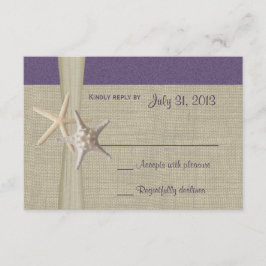 Tarjeta de respuesta Beach Amore Purple