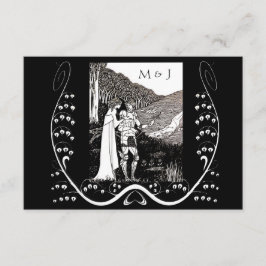 Tarjeta de respuesta Beardsley Nouveau Knight & La