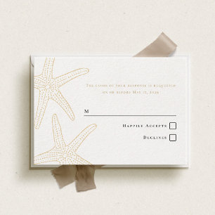 Tarjeta de respuesta Beige Starfish