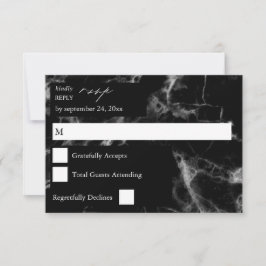 Tarjeta de respuesta Black Marble 2 RSVP