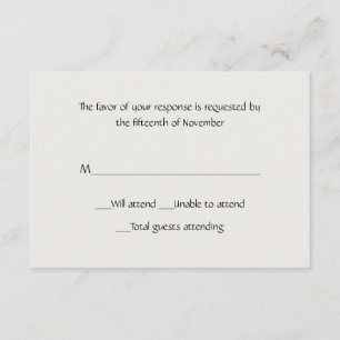 Tarjeta de respuesta blanca de invierno para todos