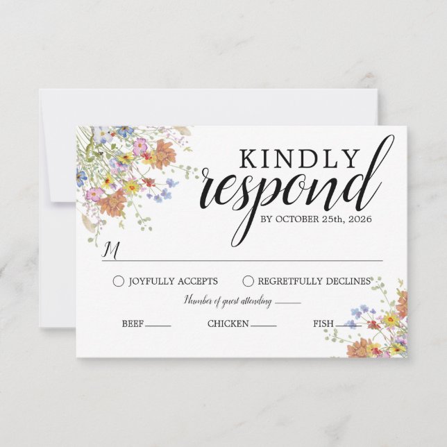 Tarjeta de respuesta Bloom & Bliss (Anverso)