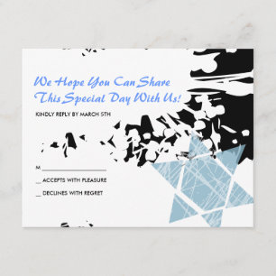 Tarjeta de respuesta Blue Splatt Star Bar Bat Mitz