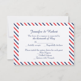 Tarjeta de respuesta Boda Americana Hearts