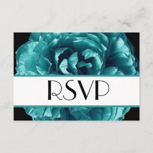 Tarjeta de respuesta Boda Aqua Rosa RSVP pequeña