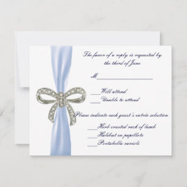 Tarjeta de respuesta Boda Blue Diamond Bow