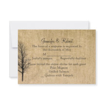Tarjeta de respuesta Boda Burlap y Birch Posh