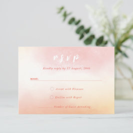 Tarjeta de respuesta Boda coloreada romántica