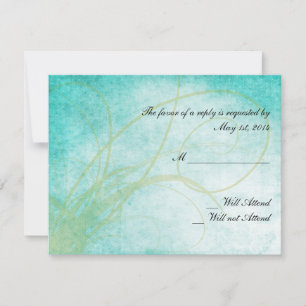 Tarjeta de respuesta Boda de acuarela Aqua Humming