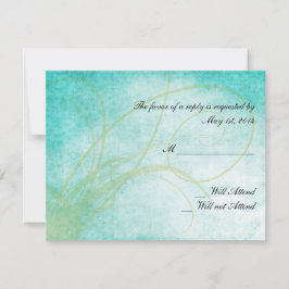 Tarjeta de respuesta Boda de acuarela Aqua Humming