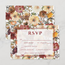 Tarjeta de respuesta Boda de buquets de color de a