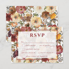 Tarjeta de respuesta Boda de buquets de color de a