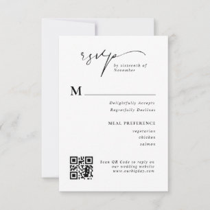 Tarjeta de respuesta Boda de código QR RSVP de scr