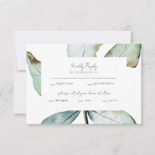 Tarjeta de respuesta Boda de color de agua tropica