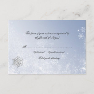 Tarjeta de respuesta Boda de copo de nieve de invi