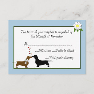 Tarjeta de respuesta Boda de Dachshunds