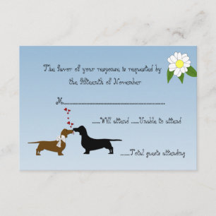 Tarjeta de respuesta Boda de Dachshunds
