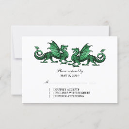 Tarjeta de respuesta Boda de Dragones Elegantes Ve