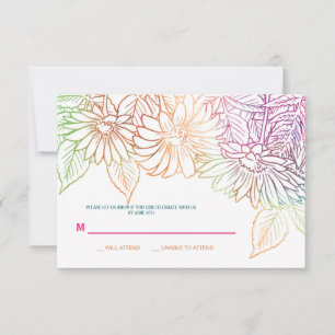 Tarjeta de respuesta Boda de Gerbera