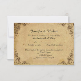 Tarjeta de respuesta Boda de Hidrangea de Vintage