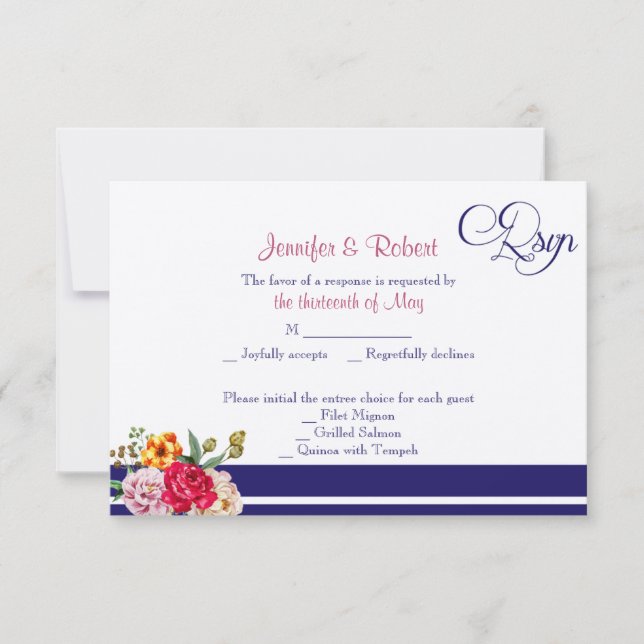 Tarjeta de respuesta Boda de la mariposa del punto (Anverso)