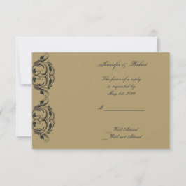 Tarjeta de respuesta Boda de la Mascarada de Oro y