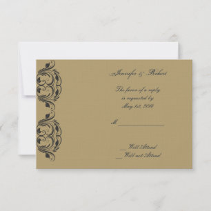 Tarjeta de respuesta Boda de la Mascarada de Oro y