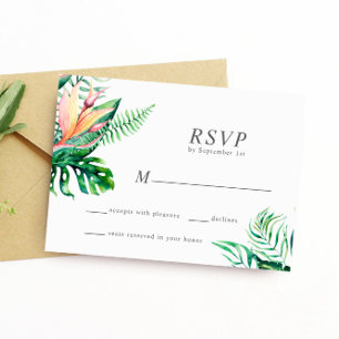 Tarjeta de respuesta Boda de las flores de vegetac